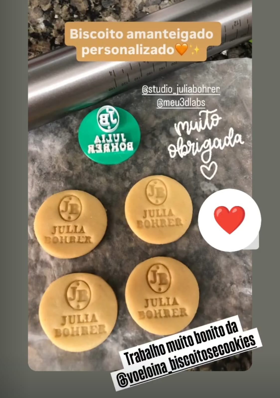 Story de cliente satisfeito com peça 3D