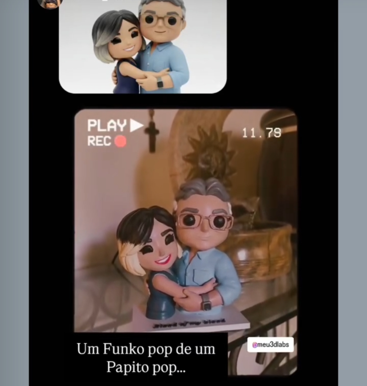 Story de cliente com peça 3D finalizada