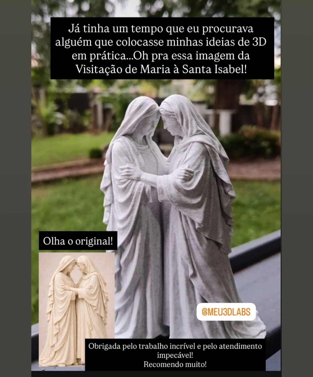 Story de cliente com miniatura 3D
