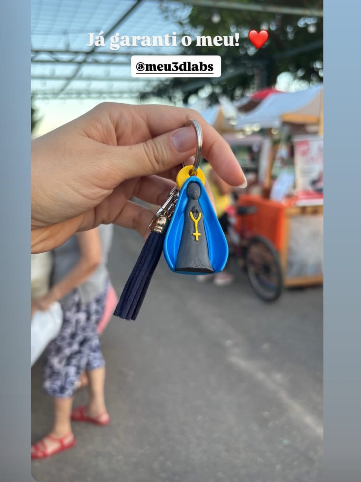 Story de cliente com peça 3D personalizada